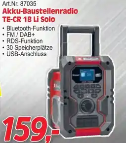 Zgonc Baustellenradio TE CR 18 Li Solo Angebot