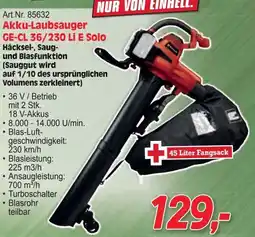 Zgonc Akku Laubsauger GE CL 36 230 Li E Solo Angebot