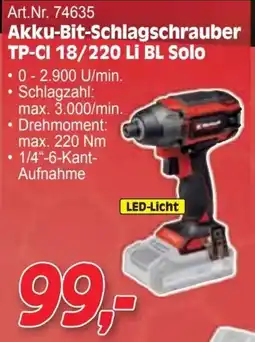 Zgonc Akku bit schlagschrauber tp ci 18 220 li bl solo Angebot