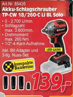 Zgonc Akku schlagschrauber tp cw 18 260 c li bl solo Angebot