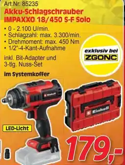 Zgonc Akku schlagschrauber impaxxo 18 450 s f solo Angebot