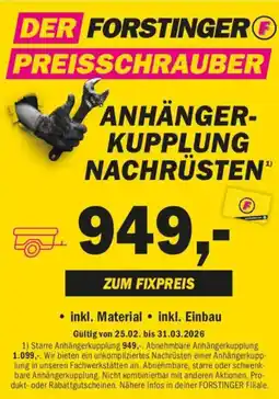 Forstinger Anhänger- kupplung nachrüsten Angebot