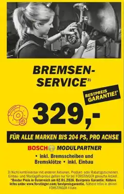Forstinger Bremsen- service Angebot