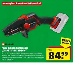 Liebmarkt Akku einhandkettensäge ge-ps 18 15 li bl solo Angebot
