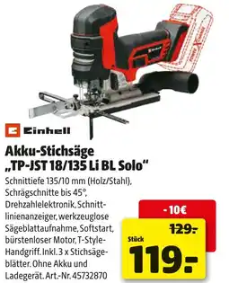 Liebmarkt Akku stichsäge tp jst 18 135 li bl solo Angebot