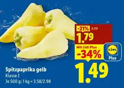 Lidl Spitzpaprika gelb Angebot