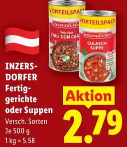 Lidl INZERS- DORFER Fertig- gerichte oder Suppen Angebot
