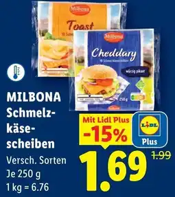 Lidl MILBONA Schmelz- käsescheiben Angebot