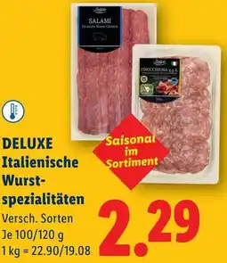 Lidl DELUXE Italienische Wurst- spezialitäten Angebot