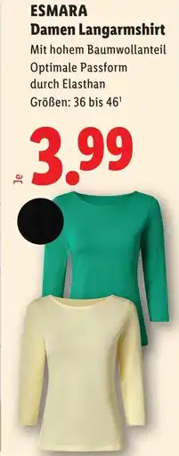 Lidl Esmara Damen Langarmshirt Angebot