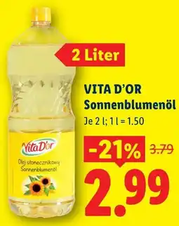 Lidl VITA D'OR Sonnenblumenöl Angebot