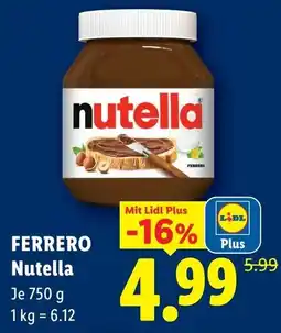 Lidl Ferrero nutella Angebot