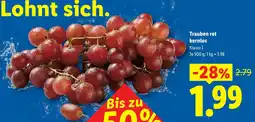 Lidl Trauben rot kernlos Angebot