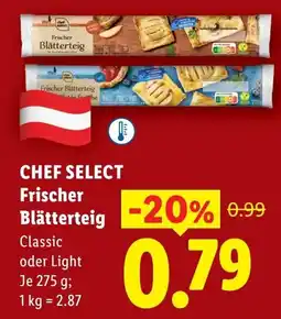 Lidl Chef select Frischer Blätterteig Angebot