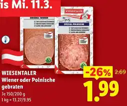 Lidl Wiesentaler Wiener oder Polnische gebraten Angebot