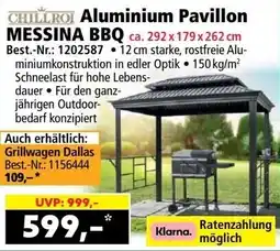 Norma Aluminium Pavillon MESSINA BBQ Angebot