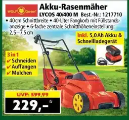 Norma Akku-Rasenmäher LYCOS 40/400 M Angebot