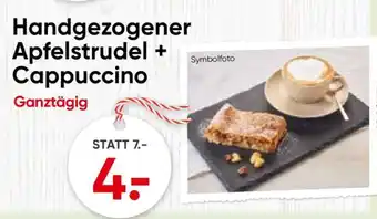Handgezogener Apfelstrudel + Cappuccino