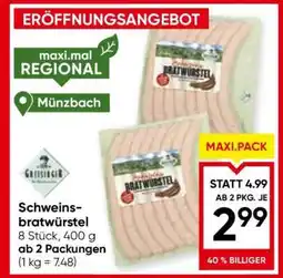 Maximarkt SCHWEINSBRATWÜRSTEL Angebot