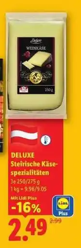 Lidl Deluxe Steirische Käsespezialitäten Angebot
