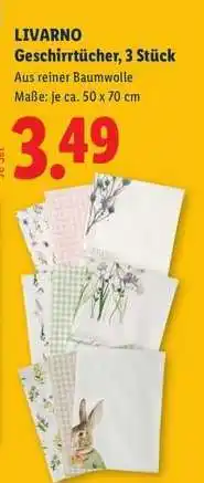Lidl LIVARNO Geschirrtücher, 3 Stück Angebot