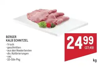 Metro BERGER KALB SCHNITZEL Angebot