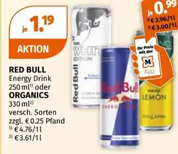 Müller Red bull oder organics Angebot