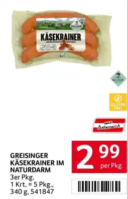 Transgourmet Greisinger käsekrainer im naturdarm Angebot