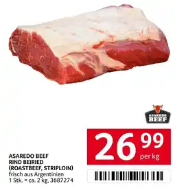 Transgourmet Asaredo beef rind beiried (roastbeef, striploin) Angebot