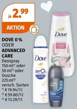 Müller Dove 0% oder advanced care Angebot