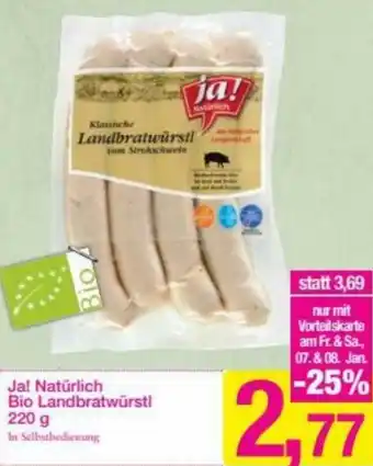 Sutterlüty Ja! Natürlich Bio Landbratwürstl 220g Angebot