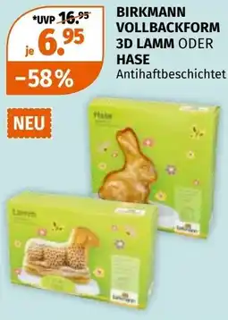 Müller Birkmann vollbackform 3d lamm oder hase Angebot