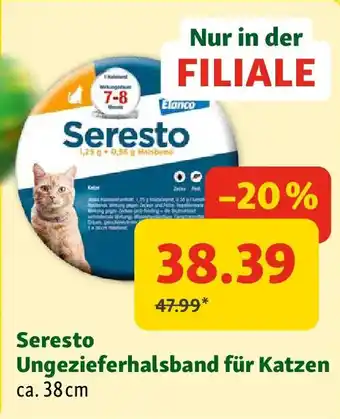 Seresto Ungezieferhalsband für Katzen