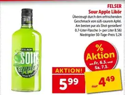 Interspar FELSER Sour Apple Likör Angebot