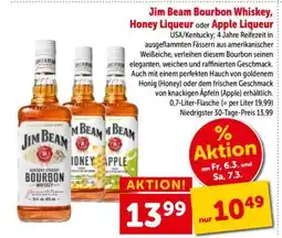 Interspar Jim Beam Bourbon Whiskey, Honey Liqueur oder Apple Liqueur Angebot