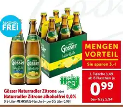 Interspar Gösser Naturradler Zitrone oder Naturradler Zitrone alkoholfrei 0,0% Angebot