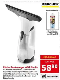 Interspar Kärcher Fenstersauger WV2 Plus N Angebot