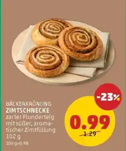 PENNY BÄCKERKRÖNUNG ZIMTSCHNECKE Angebot