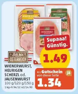 PENNY WIENERWURST, HEURIGEN SCHERZL od. JAUSENWURST Angebot
