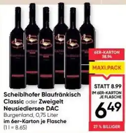 Maximarkt Scheiblhofer Blaufränkisch Classic oder Zweigelt Neusiedlersee DAC Angebot