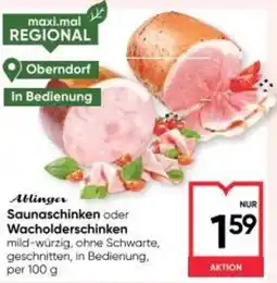 Maximarkt Saunaschinken oder Wacholderschinken Angebot
