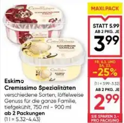 Maximarkt Eskimo Cremissimo Spezialitäten Angebot