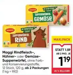 Maximarkt Maggi Rindfleisch, Hühner oder Gemüse Suppenwürfel Angebot