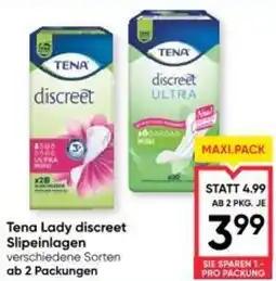 Maximarkt Tena Lady discreet Slipeinlagen Angebot