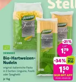 Denn's Biomarkt Dennree Bio-Hartweizen Nudeln Angebot