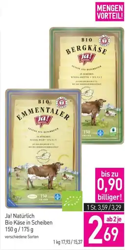 Sutterlüty Ja! Natürlich Bio Käse in Scheiben Angebot