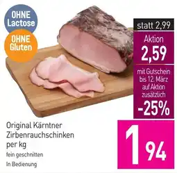 Sutterlüty Original Kärntner Zirbenrauchschinken Angebot