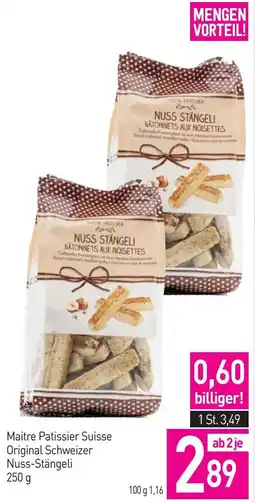 Sutterlüty Maitre Patissier Suisse Original Schweizer Nuss Stängeli Angebot
