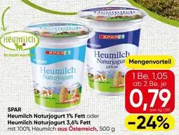 Spar SPAR Heumilch Naturjogurt Angebot