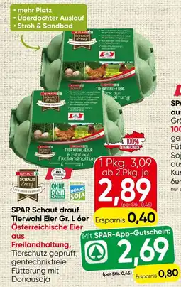 Spar Spark schaut draul Tierwohl Eier Angebot